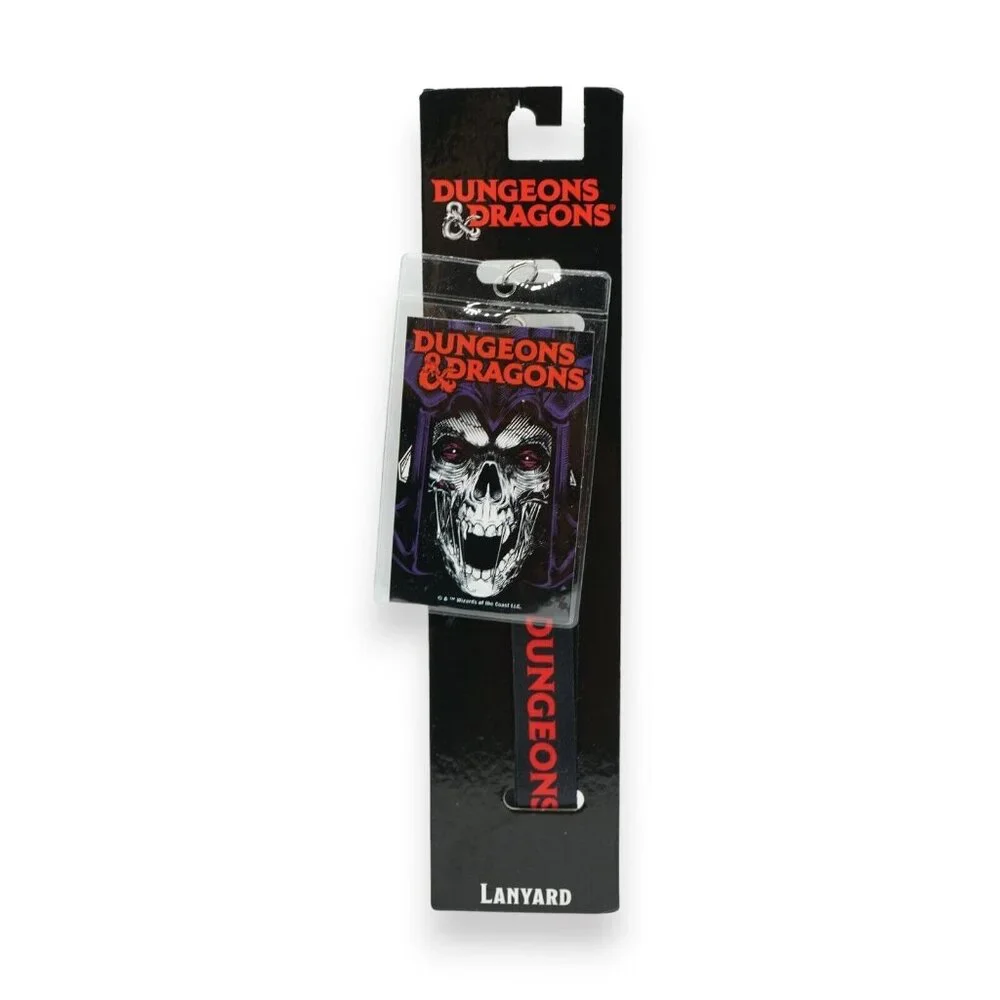 Dungeons and Dragons RPG Logos Lanyard with Skull Badge Holder NEW‎